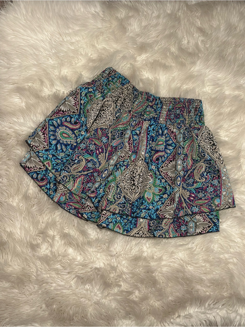 Blue Paisley High Waist Women’s Shorts